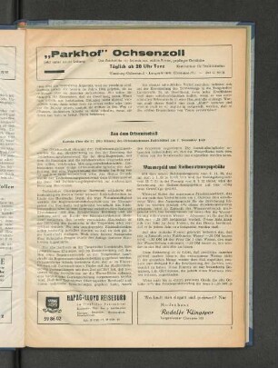 Aus dem Ortsausschuß