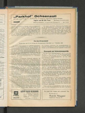 Aus dem Ortsausschuß