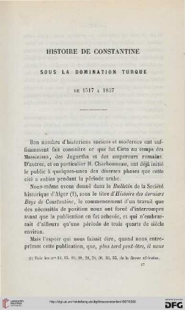 Sér. 2: Histoire de Constantine sous la domination turque : de 1517 à 1837