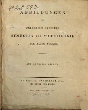 Symbolik und Mythologie der alten Völker, besonders der Griechen, Abbildungen