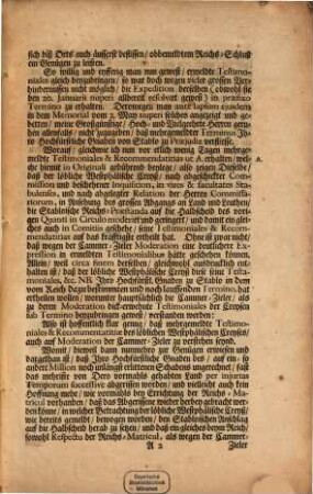 An Eine ... Reichsversammlung ... Memoriale Mit Beylagen von der hochfürstl. Stabloischen Gesandtschafft ... übergeben