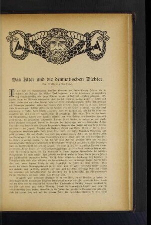 Das Alter und die dramatischen Dichter