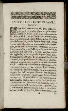 Lectoribus Christianis Salutem