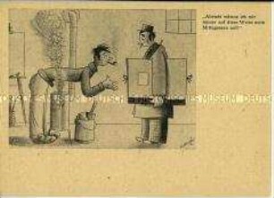 Humoristische Postkarte aus der Nachkriegszeit