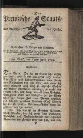 15tes Stück, den 15ten April 1798