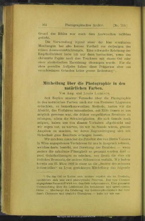 Mittheilung über die Photographie in den natürlichen Farben