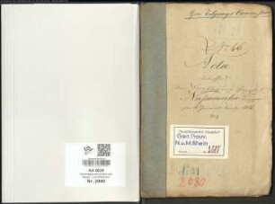 Wälderdepartement: Verpflegung Herzoglich Nassauischer Truppen pro 16. Juni ad 31. Dezember 1814