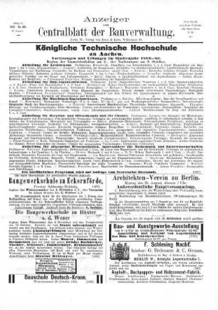 Anzeiger zum Zentralblatt der Bauverwaltung, No. 33