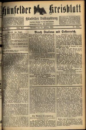 Erste Ausgabe vom Dienstag, den 28. Februar 1928.