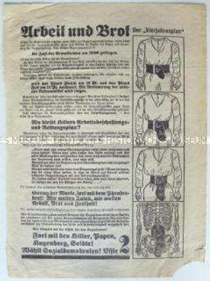 Illustriertes Propagandaflugblatt der SPD zur Reichstagswahl am 5. März 1933