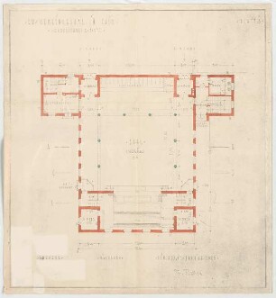 Fischer, Theodor; München - Laim; Ev. Kirche und Gemeindesaal - Grundriss EG