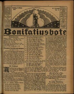 Erste Ausgabe vom Sonntag, den 09. Oktober 1927.
