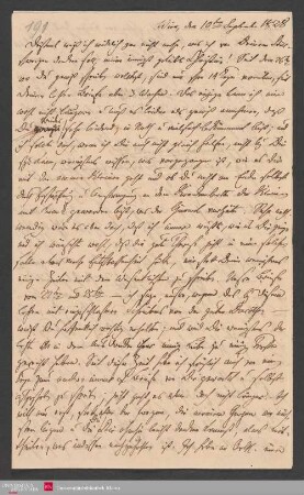 Dießmal weiß ich wirklich gar nicht mehr, was ich von Deinem Stillschweigen ... , 10.09.1828. - Benediktinerabtei St. Bonifaz in München und Andechs