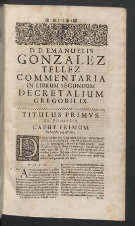 Titulus primus.