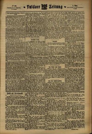 Zweite Ausgabe vom Donnerstag, den 17. August 1911.
