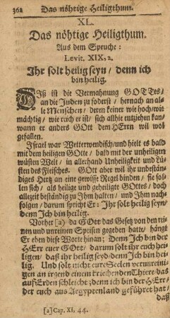 XL. Das nöthige Heiligthum