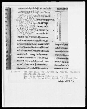 Sogenannter Cuno-Codex — Initiale O(portune), Folio 115