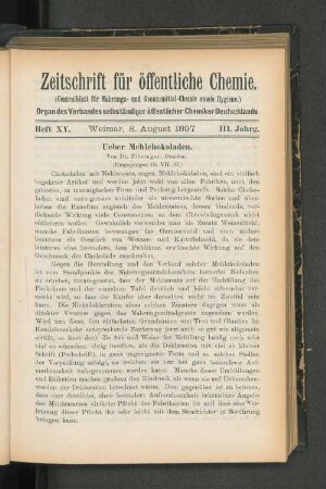 Heft XV. Weimar, 8. August 1897