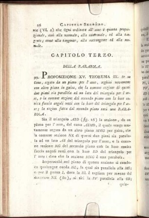 Capitolo Terzo. Della Parabola.