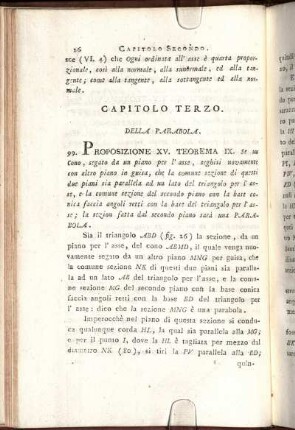Capitolo Terzo. Della Parabola.