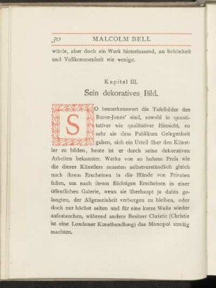 Kapitel III. Sein dekoratives Bild.