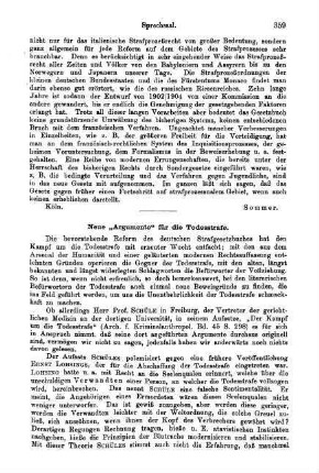 359-361, Neue "Argumente" für die Todesstrafe