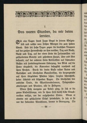 66-88, 7. Das waren Stunden, da wir beten lernten