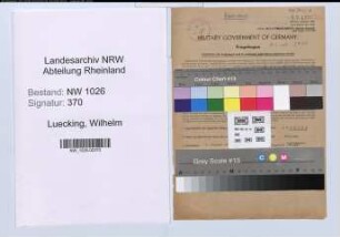 Entnazifizierung Wilhelm Luecking , geb. 09.01.1888 (Bankkassierer)