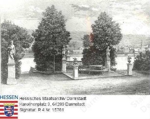 Koblenz, Ansicht von den Rheinanlagen auf Pfaffendorf