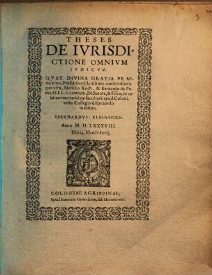 Theses de iurisdictione omnium iudicum