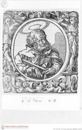 Illustrationen aus Jobin, Bernhard, Accuratae Effigies Pontificum Maximorum (...). Straßburg 1573, Heiliger Petrus