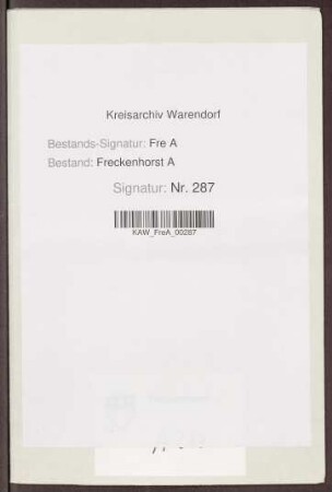 Kopfschatzregister des Kirchspiels Freckenhorst