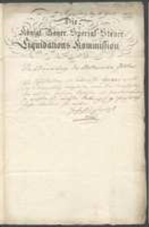 Brief von Bayern / Special-Steuer-Liquidations-Kommission an Regensburgische Botanische Gesellschaft