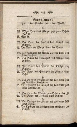 Supplement zum ersten Gambit des ersten Theils.