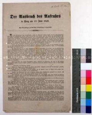 Abhandlung eines unbekannten Autors über die revolutionäre Bewegung in Tschechien und im österreichische Kaiserreich