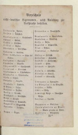 Verzeichnis nicht-deutscher Eigennamen, nebst Anleitung zur Aussprache derselben