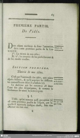 Premiere Partie. De l'idee