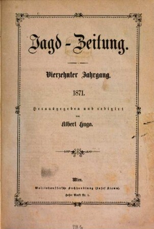 Jagd-Zeitung. 14, 14. 1871
