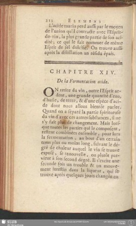 Chapitre XIV. De la Fermentation acide