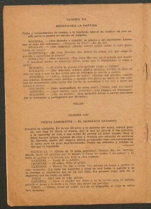 Cuadro VII : Desafiando la partida