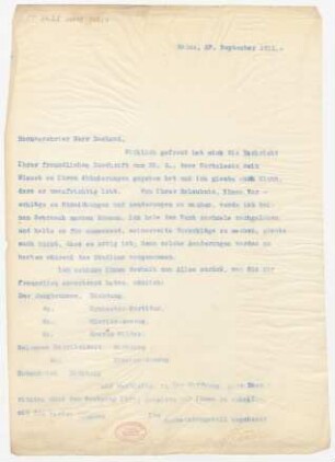 Brief an Hans Dechend : 27.09.1911