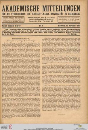 Nr. 4 (12. November 1919)