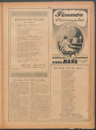 Ensayos de égloga : Vida provinciana