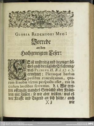 Vorrede an den Hochgeneigten Leser!