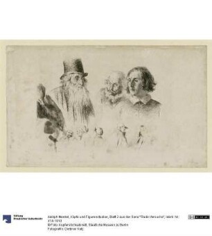 Köpfe und Figurenstudien, Blatt 2 aus der Serie "Radir-Versuche"