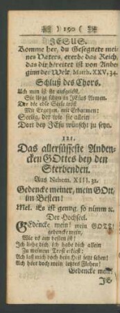 121. Das allersüsseste Andencken GOttes bey den Sterbenden