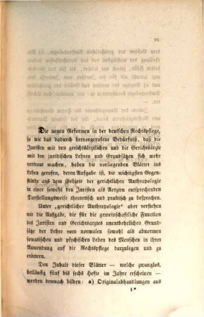 Blätter für gerichtliche Anthropologie : für Ärzte u. Juristen. 1. 1850