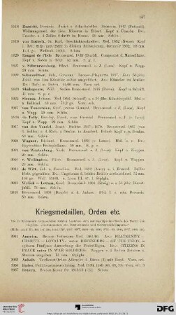 Kriegsmedaillen, Orden etc. (Nr. 3934-3995)