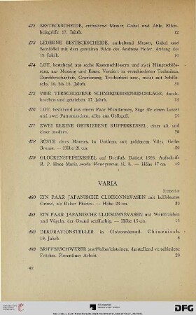 Varia (Nr. 480-495)
