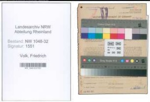 Entnazifizierung Friedrich Volk , geb. 03.05.1889 (Angestellter)